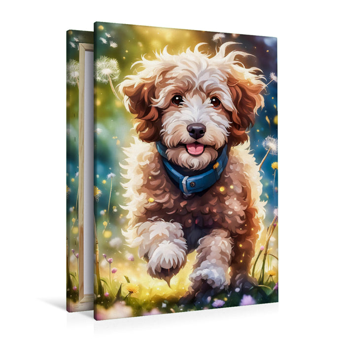 Premium Textil-Leinwand Süßer Aussiedoodle