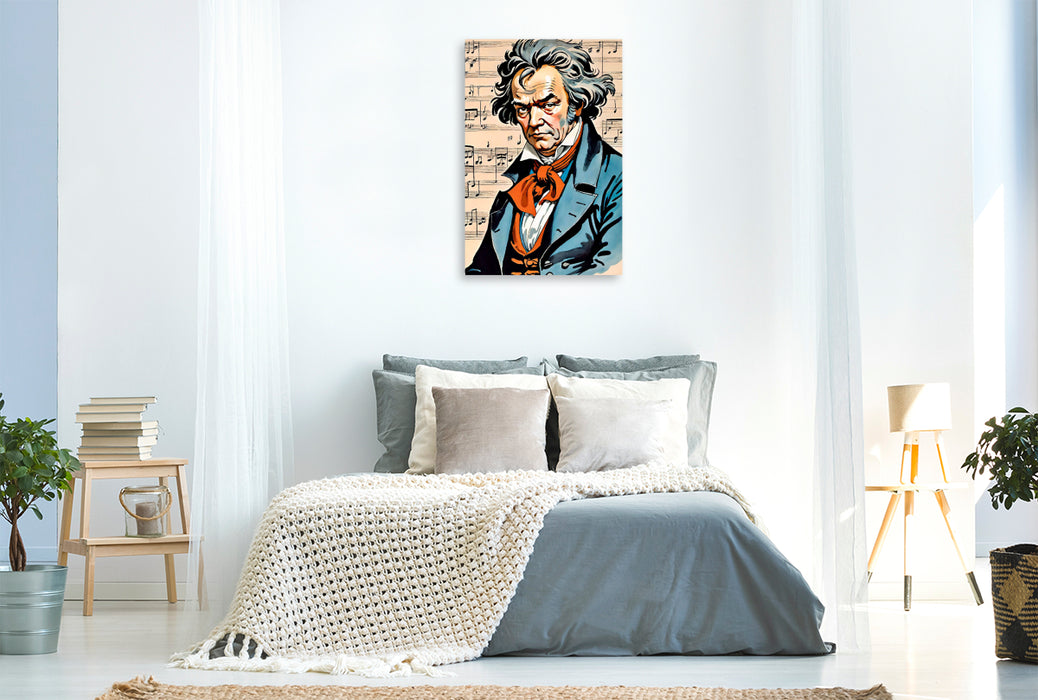 Premium Textil-Leinwand Ludwig van Beethoven ( 1770-1827)