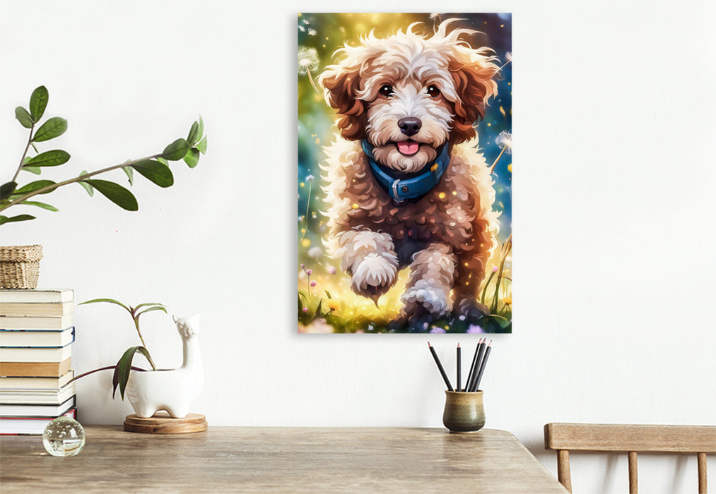 Premium Textil-Leinwand Süßer Aussiedoodle