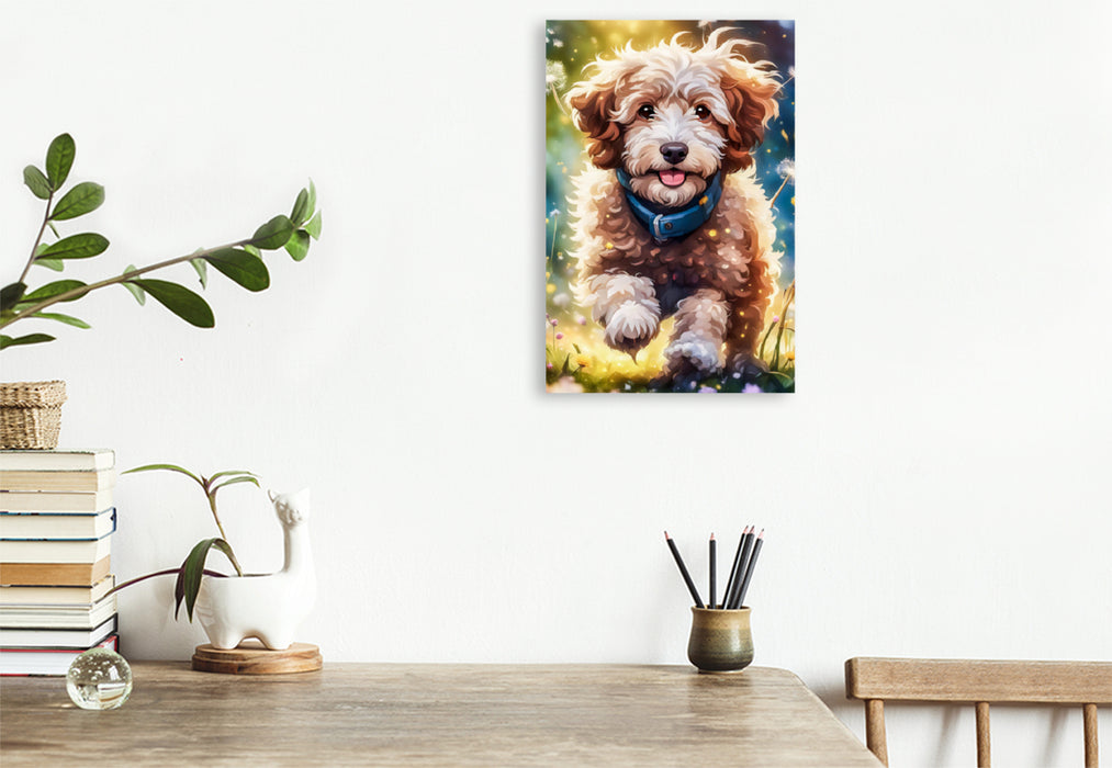 Premium Textil-Leinwand Süßer Aussiedoodle