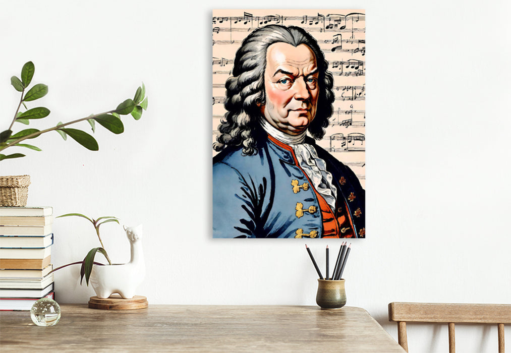 Premium Textil-Leinwand Johann Sebastian Bach (1685-1750)