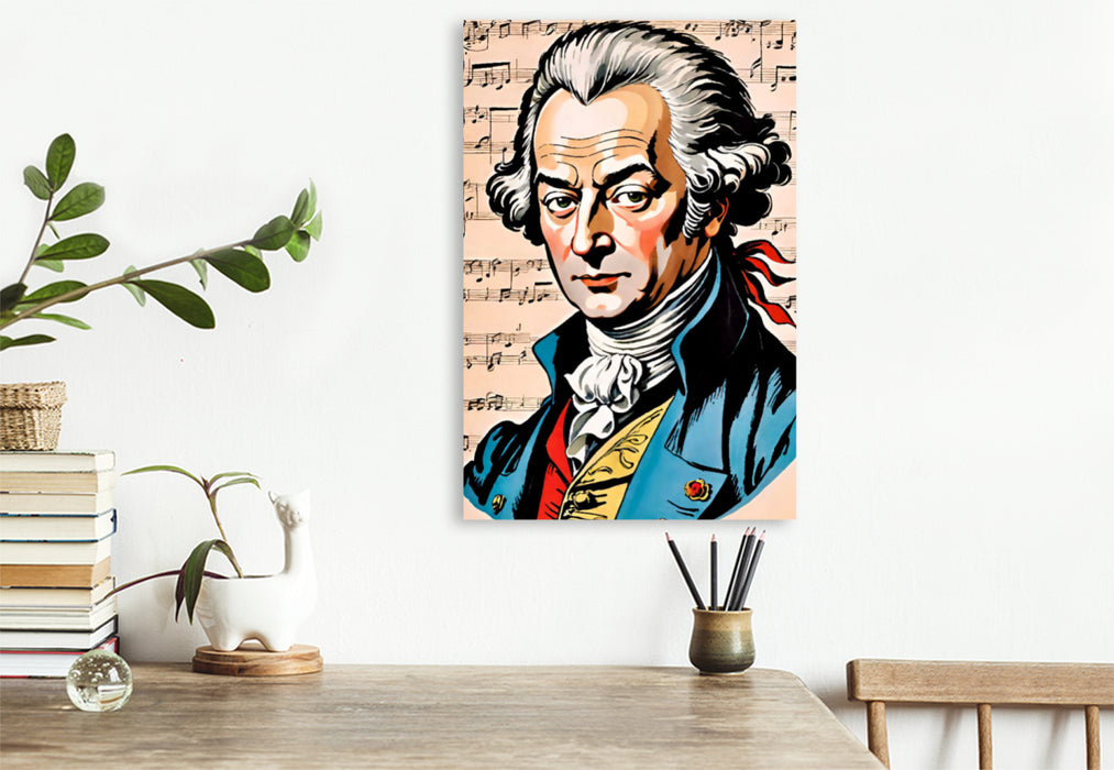 Premium Textil-Leinwand Wolfgang Amadeus Mozart (1756-1791)