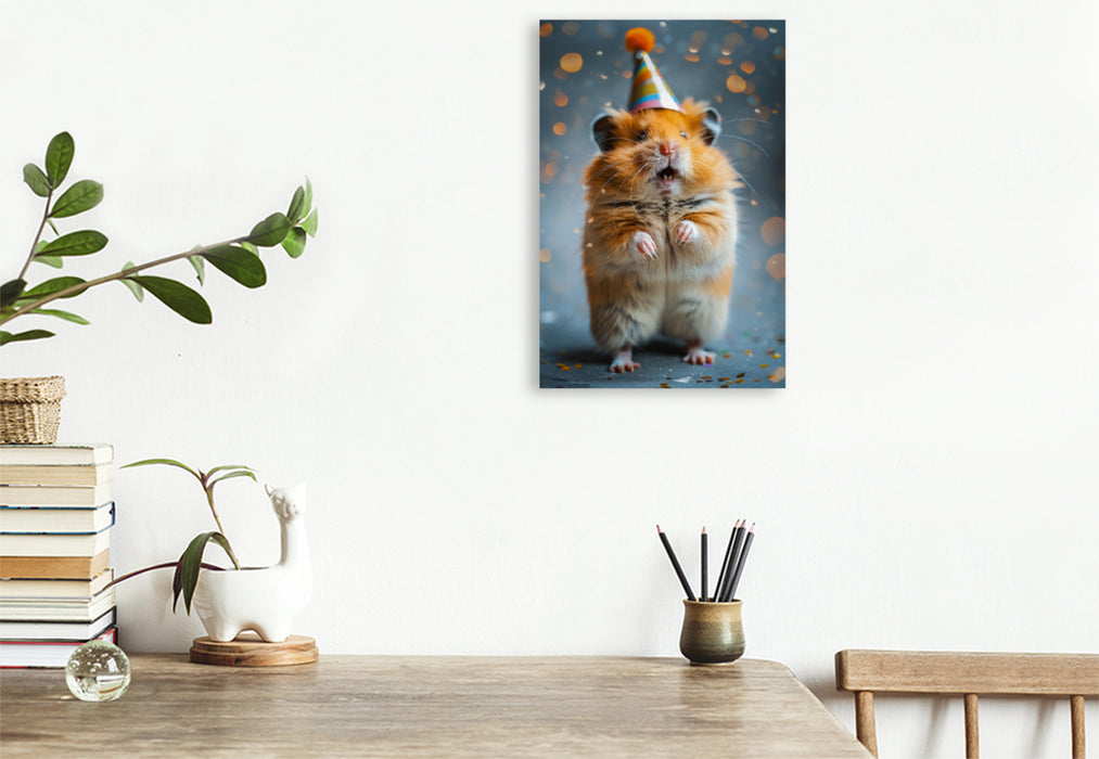 Premium Textil-Leinwand Ein Motiv aus dem Kalender Lustige kleine Hamster