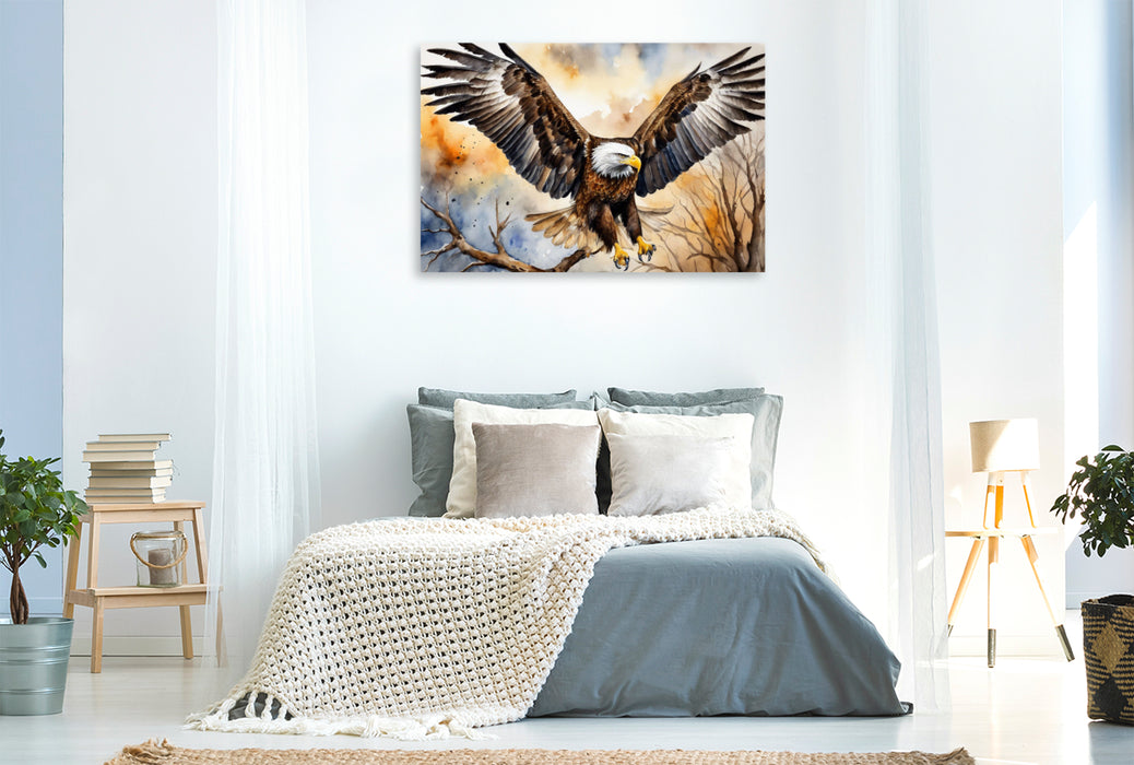 Premium Textil-Leinwand Majestätischer Weißkopfseeadler