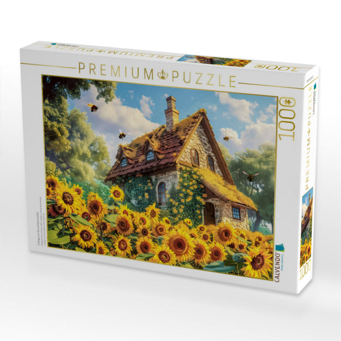 Cottage am Sonnenblumenfeld - CALVENDO Foto-Puzzle'