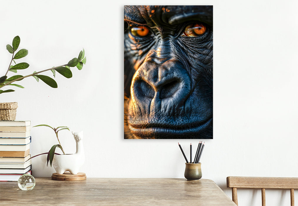 Premium Textil-Leinwand Gorilla