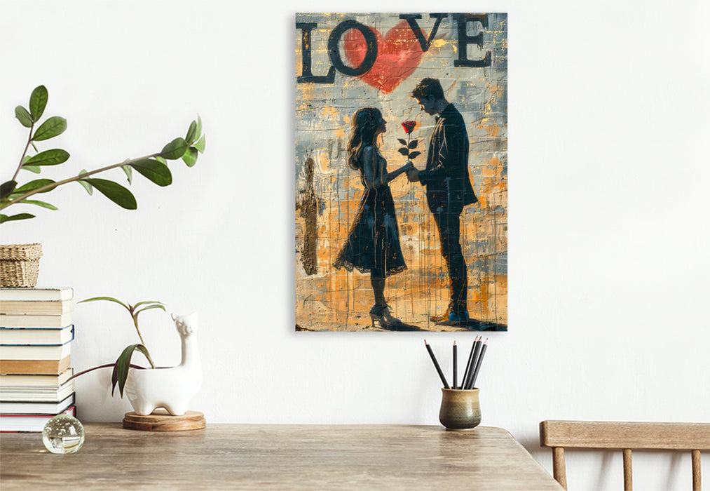 Premium Textil-Leinwand Falling in love