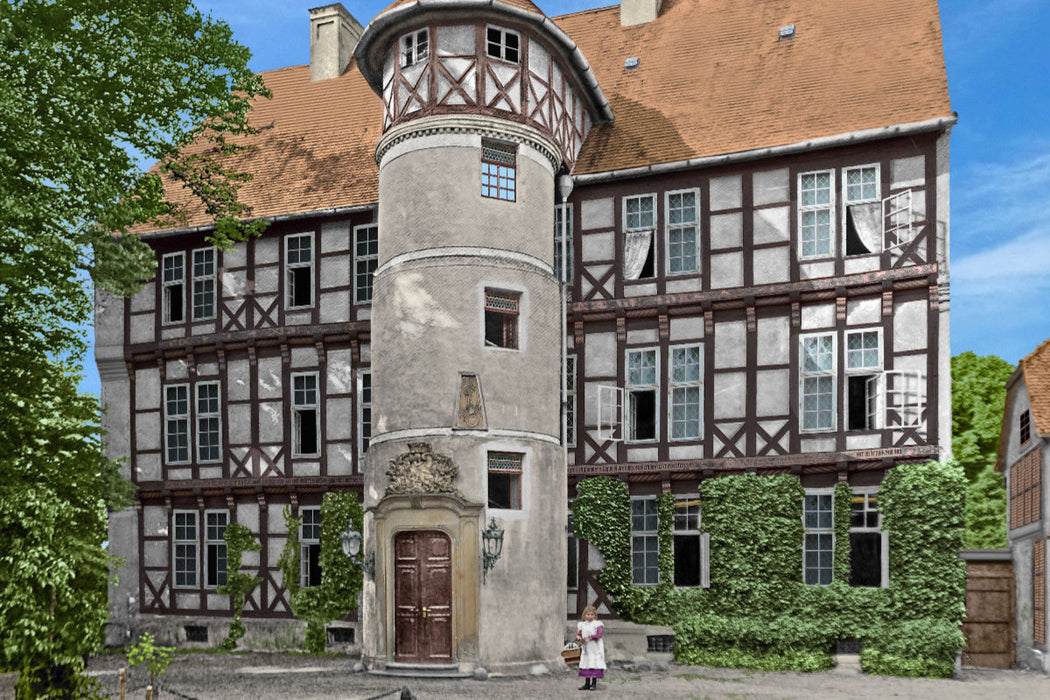 Premium Textil-Leinwand Salzwedel – Hauptgebäude Probstei (heute Danneil-Museum) um 1907