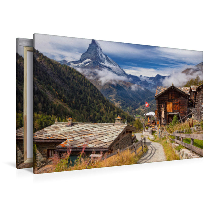 Premium Textil-Leinwand Findeln bei Zermatt