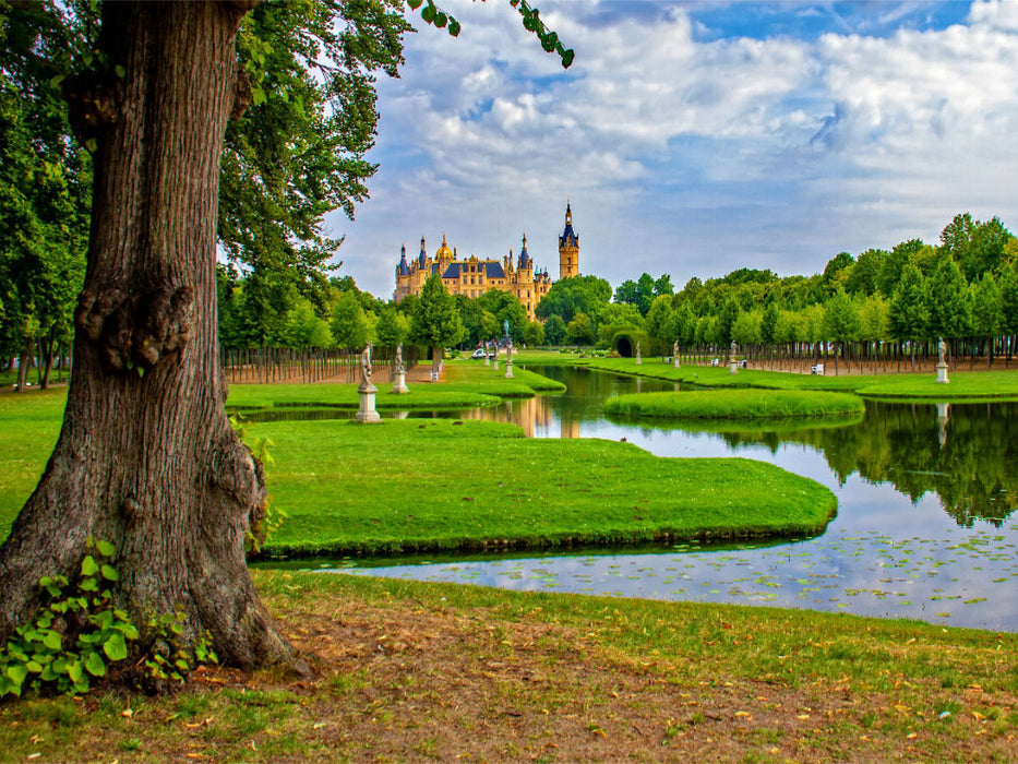 Schlossgarten mit barockem Kreuzkanal - CALVENDO Foto-Puzzle'