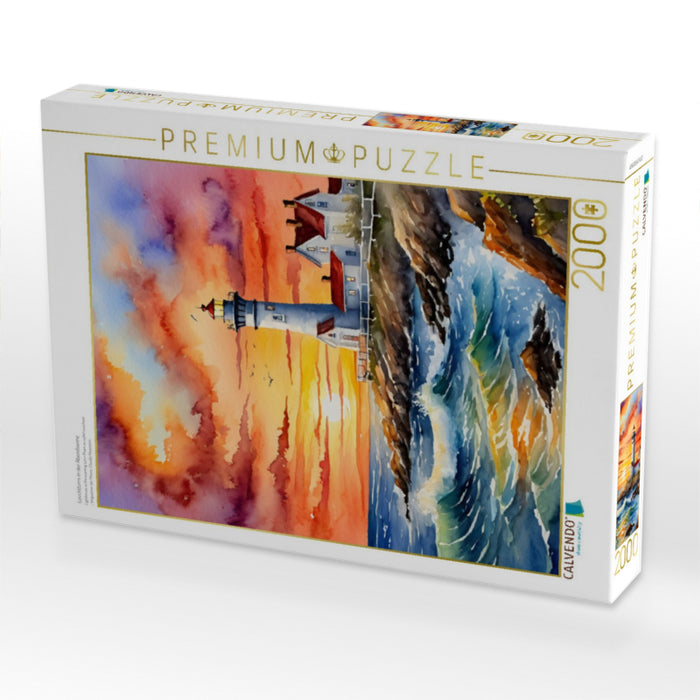 Leuchtturm in der Abendsonne - CALVENDO Foto-Puzzle'