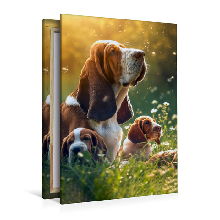 Premium Textil-Leinwand Basset Hound