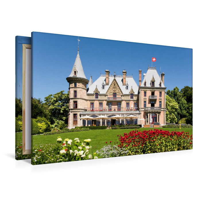 Premium Textil-Leinwand Schloss Schadau in Thun (Kanton Bern, Schweiz)