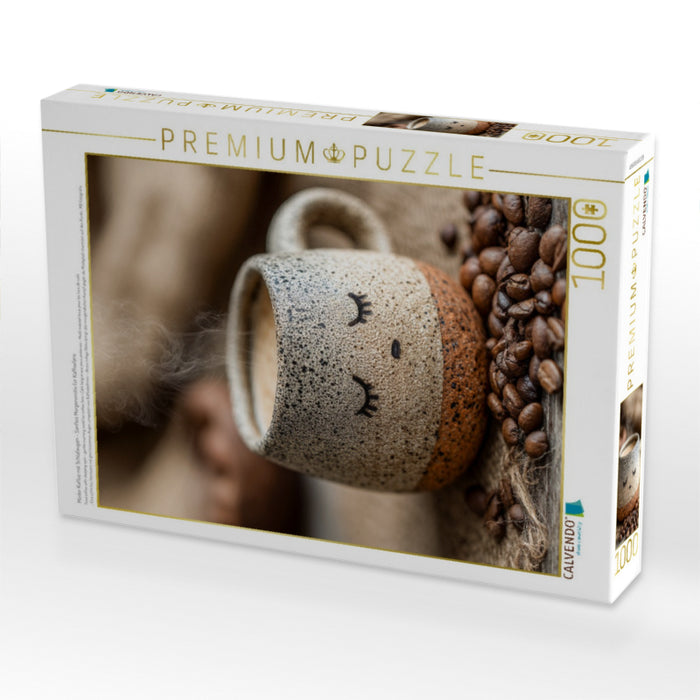 Müder Kaffee mit Schlafaugen - Sanftes Morgenmotiv für Kaffeefans - CALVENDO Foto-Puzzle'