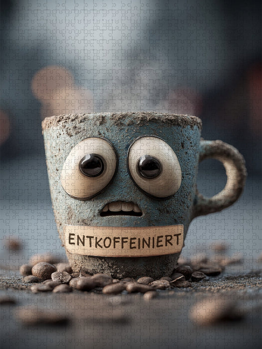 Entkoffeinierter Kaffee mit Panikblick - Lustiges Motiv für Koffeinfreunde - CALVENDO Foto-Puzzle'