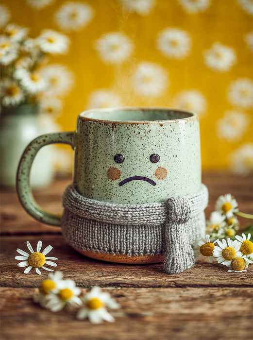 Trauriger Kamillentee mit Schal - Warmes Wohlfühlmotiv mit Humor - CALVENDO Foto-Puzzle'