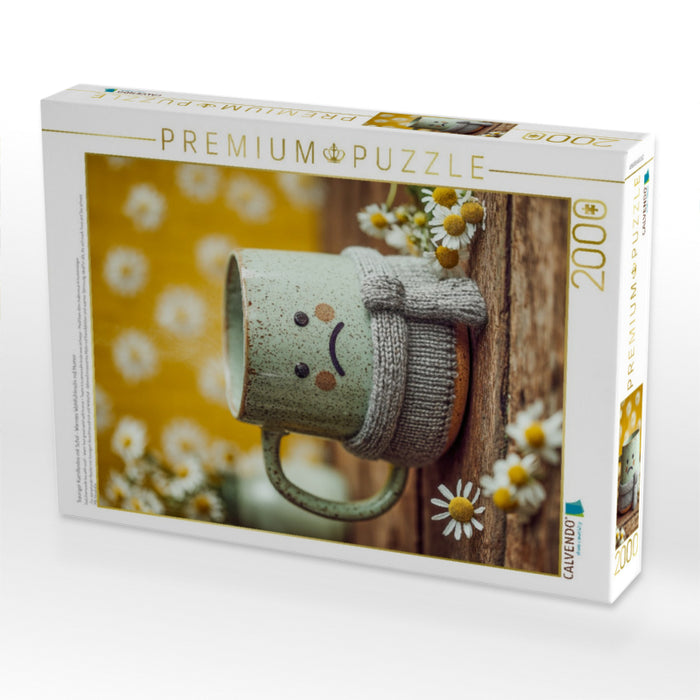 Trauriger Kamillentee mit Schal - Warmes Wohlfühlmotiv mit Humor - CALVENDO Foto-Puzzle'