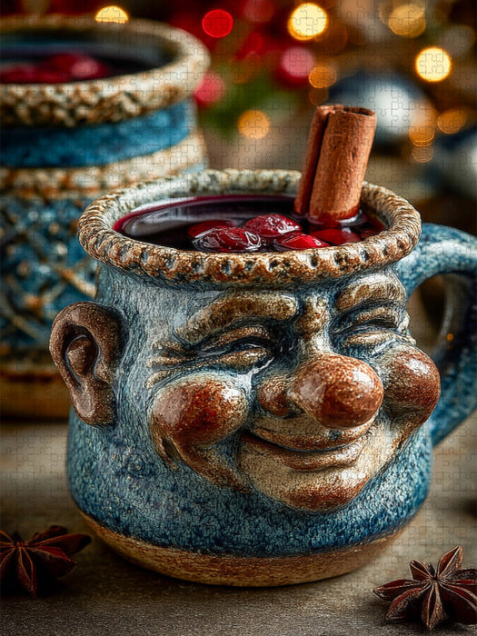 Beschwipste Weihnachtstasse mit Glühwein - Lustiges Wintermotiv - CALVENDO Foto-Puzzle'