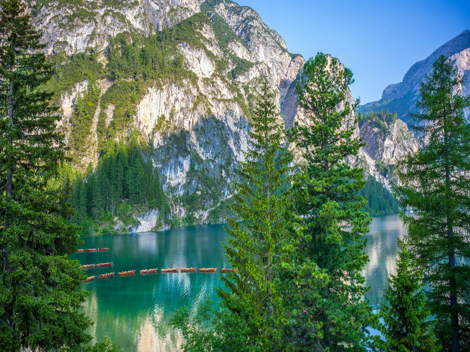 Boote auf dem Pragser Wildsee - CALVENDO Foto-Puzzle'