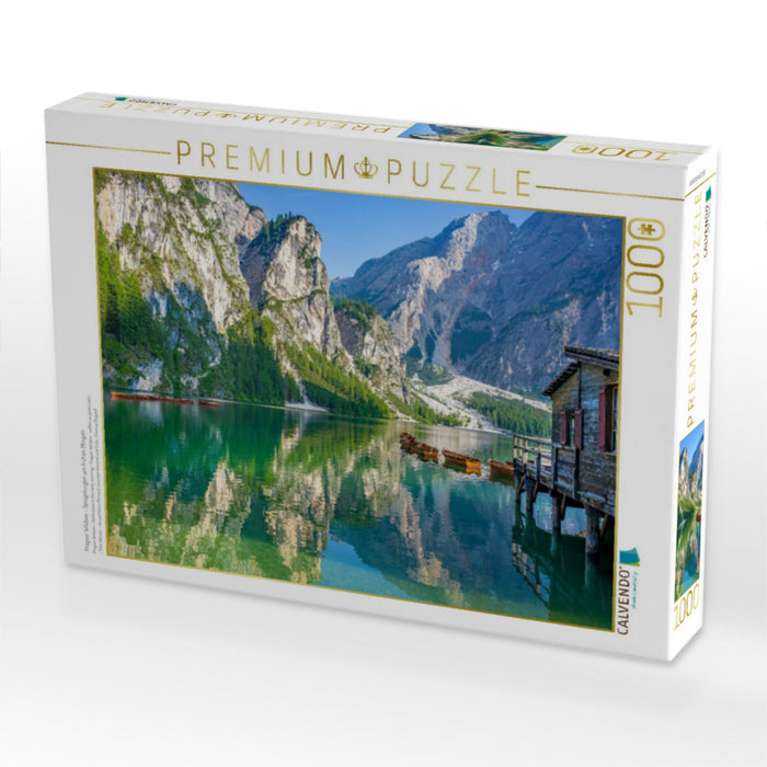 Pragser Wildsee - Spiegelungen am frühen Morgen - CALVENDO Foto-Puzzle'