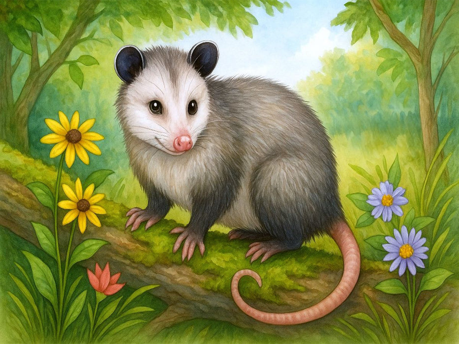 Opossum auf einem Ast - CALVENDO Foto-Puzzle'