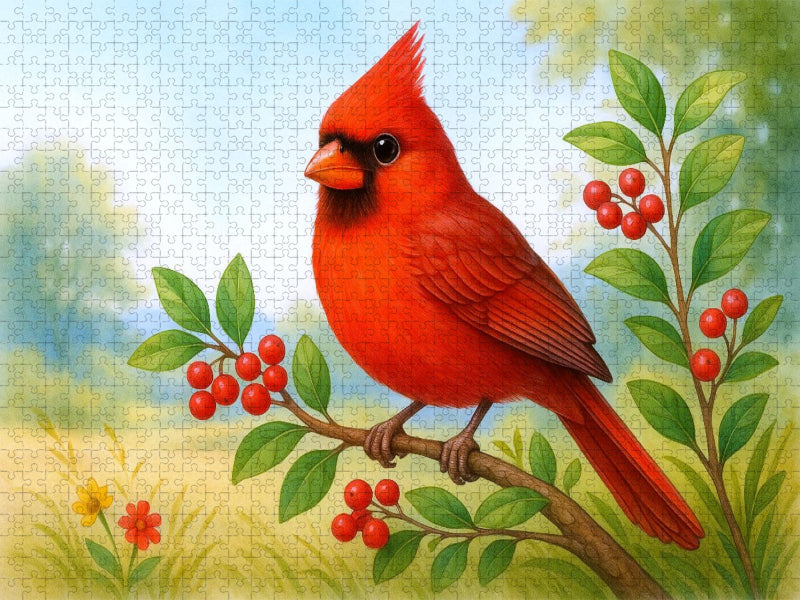 Kardinal - der rote Vogel Nordamerikas - CALVENDO Foto-Puzzle'