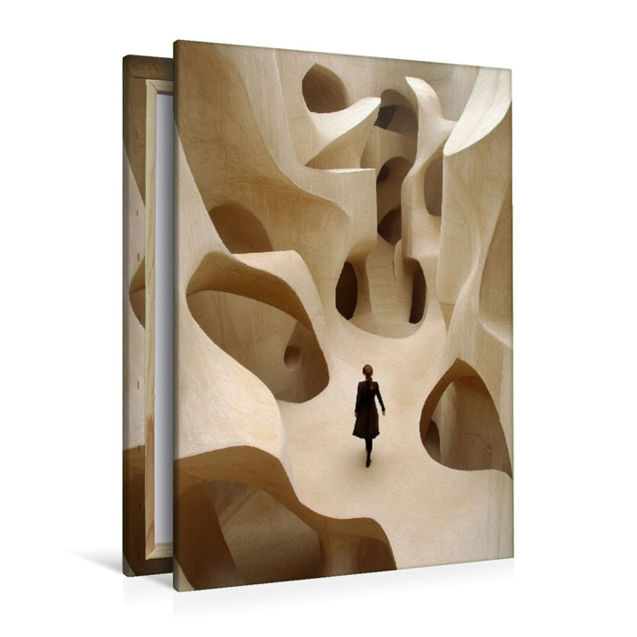 Premium Textil-Leinwand Organische Wege bilden ein Labyrinth