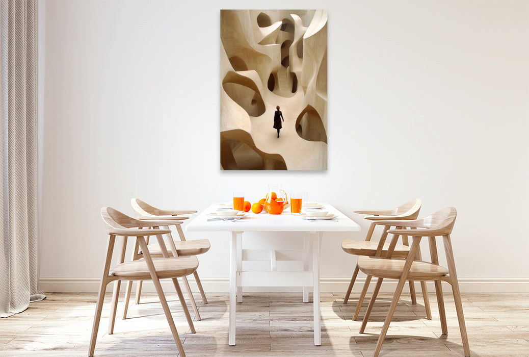 Premium Textil-Leinwand Organische Wege bilden ein Labyrinth