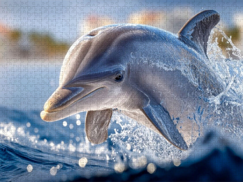 Ein Sprung aus dem Wasser auf der Jagd nach Beute - CALVENDO Foto-Puzzle'