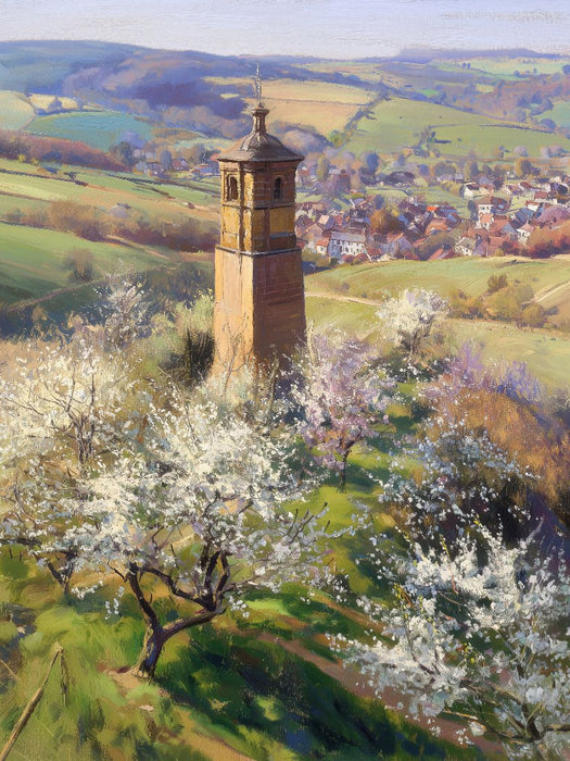 Turm mit Kirschbäumen - CALVENDO Foto-Puzzle'