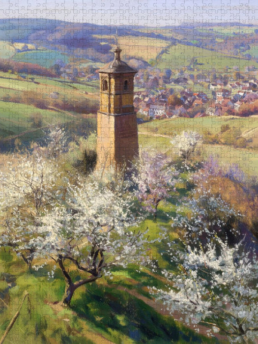 Turm mit Kirschbäumen - CALVENDO Foto-Puzzle'