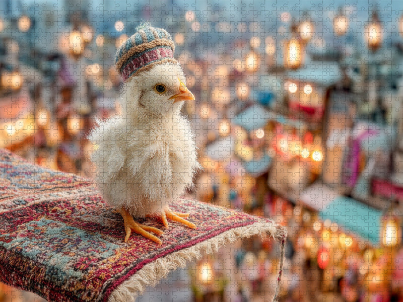 Küken auf fliegendem Teppich über orientalischem Basar - CALVENDO Foto-Puzzle'