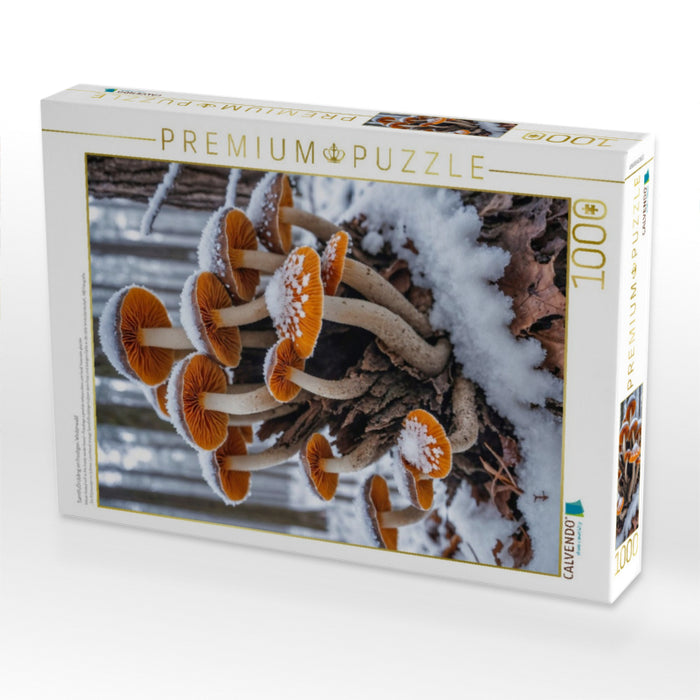 Samtfußrübling im frostigen Winterwald - CALVENDO Foto-Puzzle'