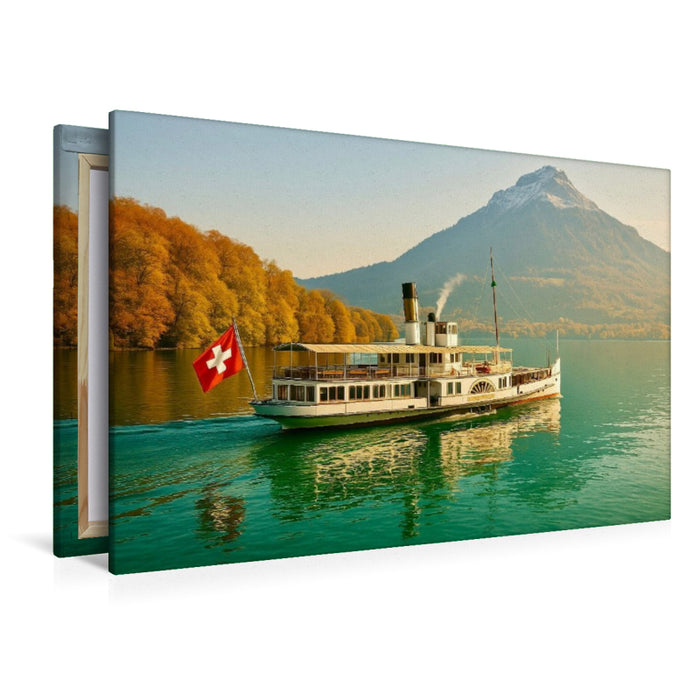 Premium Textil-Leinwand Auf dem Vierwaldstättersee