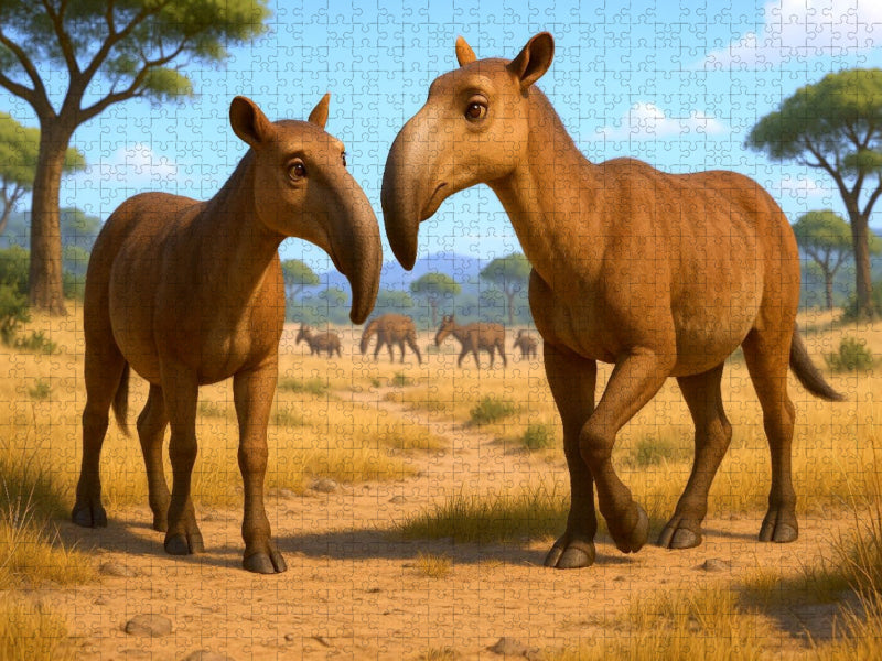 Macrauchenia - ausgestorbenes Säugetier Südamerikas - CALVENDO Foto-Puzzle'