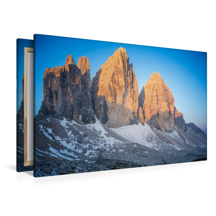 Premium Textil-Leinwand Sonnenaufgang an den Drei Zinnen