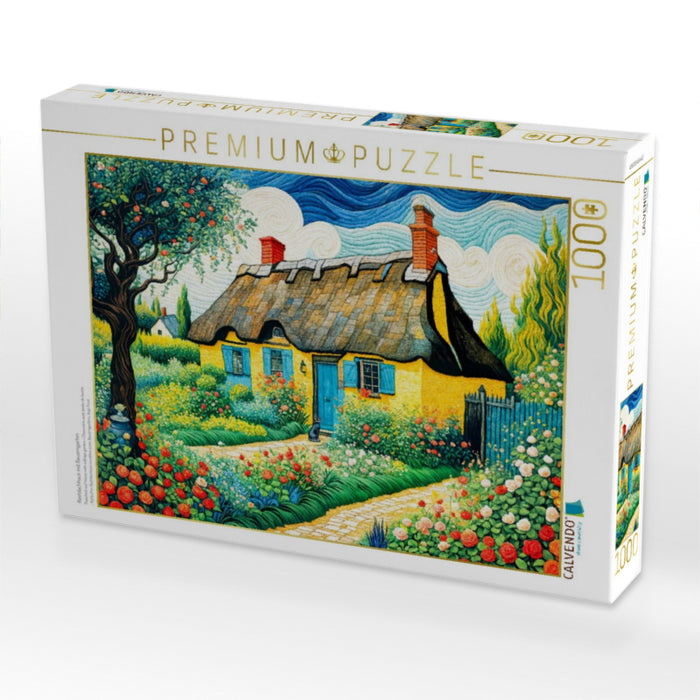 Reetdachhaus mit Bauerngarten - CALVENDO Foto-Puzzle'