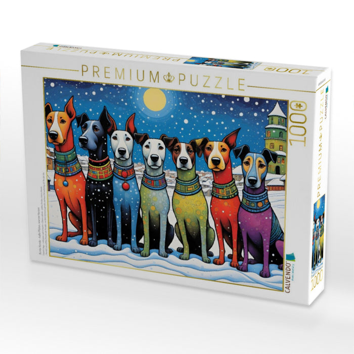 Bunte Hunde - kalte Pfoten, warme Herzen - CALVENDO Foto-Puzzle'