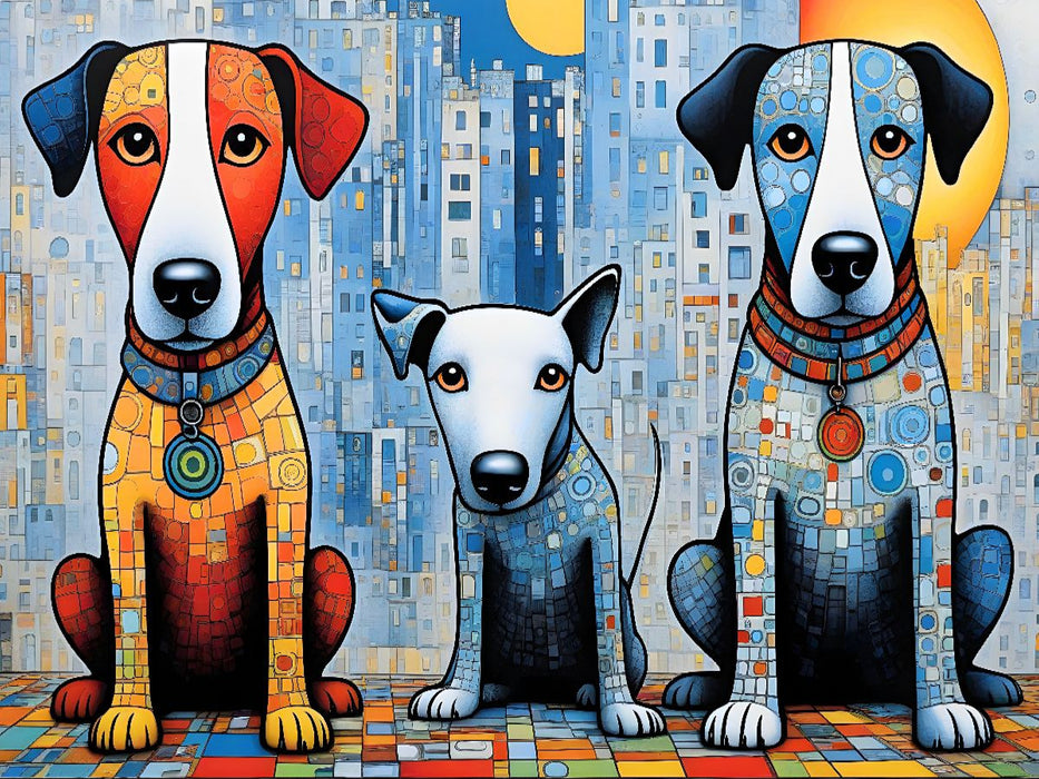 Bunte Hunde - Reinschnuppern ins neue Jahr - CALVENDO Foto-Puzzle'