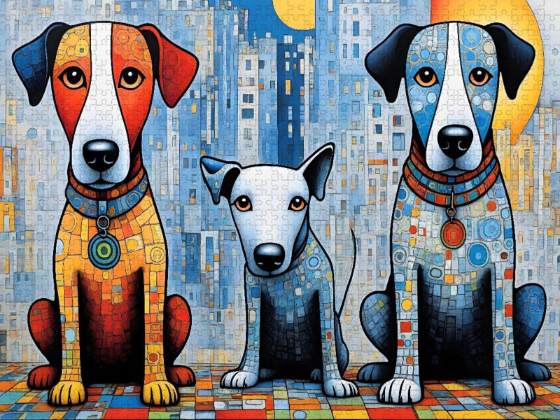 Bunte Hunde - Reinschnuppern ins neue Jahr - CALVENDO Foto-Puzzle'