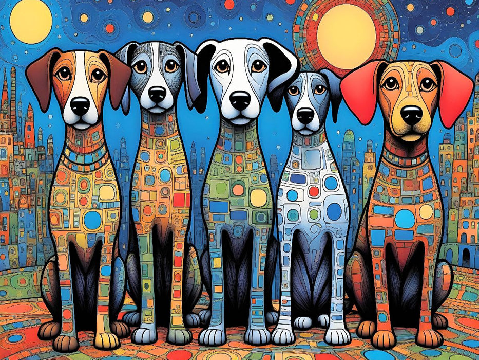 Bunte Hunde - wir sind bunt und das ist auch gut so! - CALVENDO Foto-Puzzle'