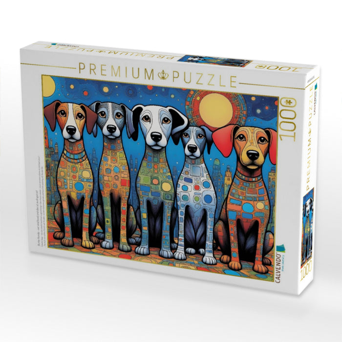 Bunte Hunde - wir sind bunt und das ist auch gut so! - CALVENDO Foto-Puzzle'