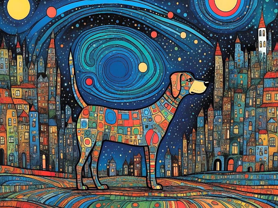 Bunter Hund - Träume sind bunt und manchmal ganz nah - CALVENDO Foto-Puzzle'