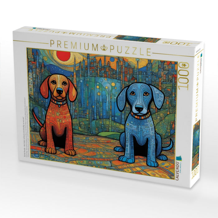 Bunte Hunde - das Leben ist bunt und vielseitig, so wie wir! - CALVENDO Foto-Puzzle'