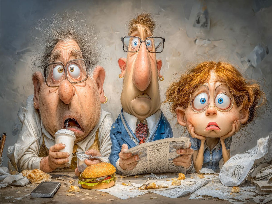 Ich esse jetzt schnell, bevor das Telefon merkt, dass ich Pause habe - CALVENDO Foto-Puzzle'