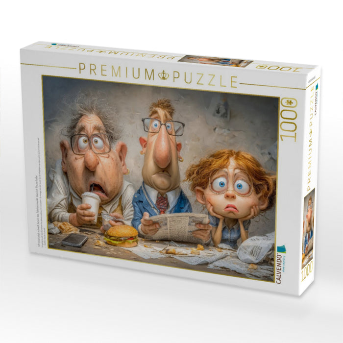 Ich esse jetzt schnell, bevor das Telefon merkt, dass ich Pause habe - CALVENDO Foto-Puzzle'