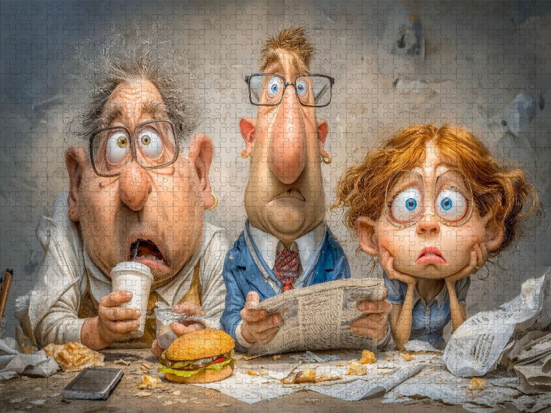 Ich esse jetzt schnell, bevor das Telefon merkt, dass ich Pause habe - CALVENDO Foto-Puzzle'