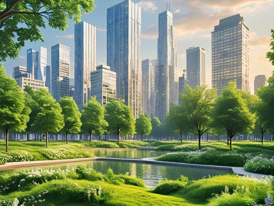 Parkanlage mit Teich - CALVENDO Foto-Puzzle'