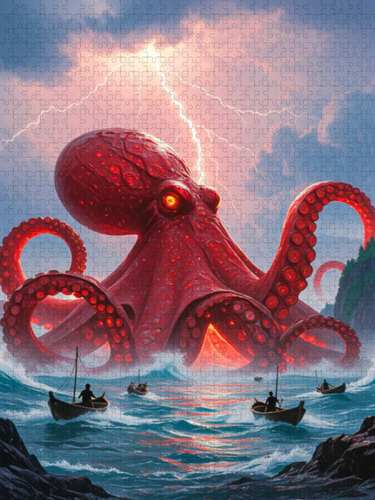 Akkorokamui, riesiger roter Oktopus - CALVENDO Foto-Puzzle'