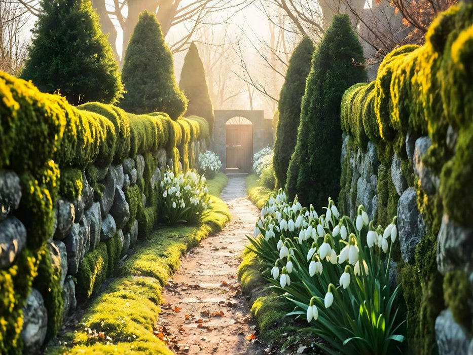 Frühlingspfad im Verborgenen Garten - CALVENDO Foto-Puzzle'